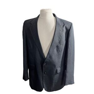 Vintage Levis Business Class USA Grey & Cream Pinstriped 2 Button Jacket Sz 44R